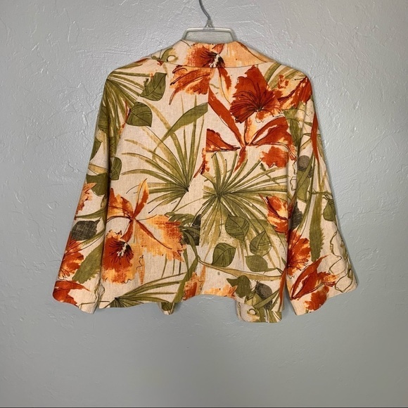 Andre’ Oliver Linen Open Front Blazer - Picture 2 of 9